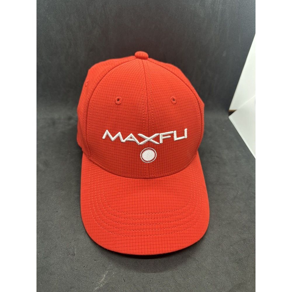 Maxfli Golf Hat Mens Adjustable Breathable 3D Logo Tour Cap Red White